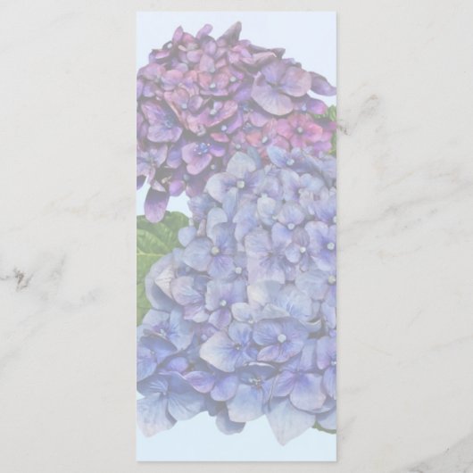 Hydrangea dans les tons violets Menu (Dos)
