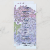 Hydrangea dans les tons violets Menu (Devant / Derrière)