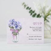 Hydrangea dans un pot Mason - Carte RSVP (Debout devant)