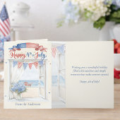Hydrangea de Plage Côtière Joyeux 4 Juillet Carte