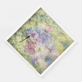 Hydrangea Dragonfly Postmark Ephemera Decoupage Servet (Hoek)