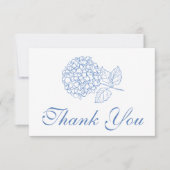 Hydrangea Dusty Blue Elegant Floral Hartelijk dank Bedankkaart (Voorkant)