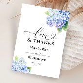 Hydrangea Dusty Blue Floral Mariage Carte de remer