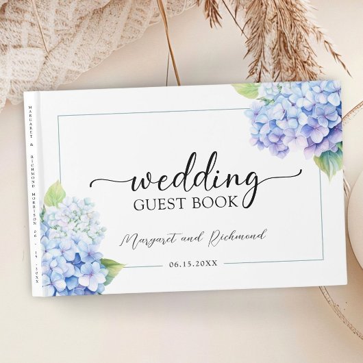 Hydrangea Dusty Blue Floral Mariage Livre d'or