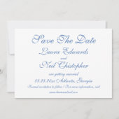 Hydrangea Dusty Blue Floral Modern Wedding Save The Date (Voorkant)