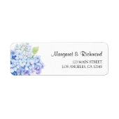 Hydrangea Dusty Blue Floral Wedding Retouradres Etiket (Voorkant)