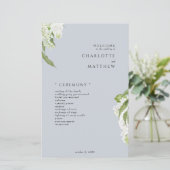 Hydrangea Dusty Blue Wedding Program (Staand voorkant)