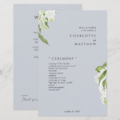 Hydrangea Dusty Blue Wedding Program (Voorkant / Achterkant)