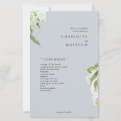 Hydrangea Dusty Programme de mariage bleu (Devant)