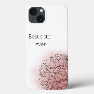 Hydrangea Elegant Gepersonaliseerd meisje Roze iPhone 13 Hoesje