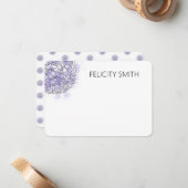 Hydrangea Elegant Persoonlijk Stationery Blue Notitiekaartje (Voorkant / Achterkant in situ)