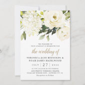 Hydrangea Elegant Roos Greenery Digital Wedding Kaart (Voorkant)