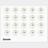 Hydrangea Elegant White Gold Roos Floral Wedding Ronde Sticker (Vel)