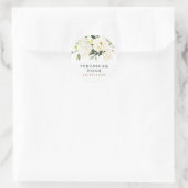 Hydrangea Elegant White Gold Roos Floral Wedding Ronde Sticker (Tas)