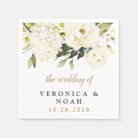 Hydrangea Elegant White Gold Roos Floral Wedding