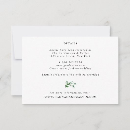 Hydrangea en Eucalyptus bruiloft details Kaart (Voorkant)