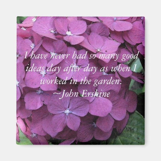 Hydrangea en Gardening Quote Magneet (Voorkant)