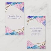 Hydrangea en goudlijnen Elegant Spring Floral Chic Visitekaartje (Voorkant / Achterkant)