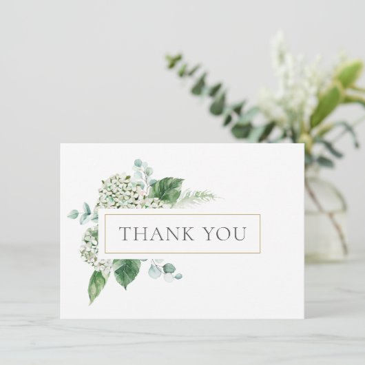 Hydrangea en Greenery Dank u (Staand voorkant)