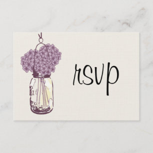 Hydrangea en Mason Jar Wedding RSVP