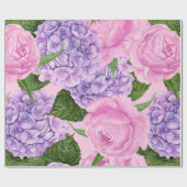 Hydrangea en pony-patroon cadeaupapier (Vlak)