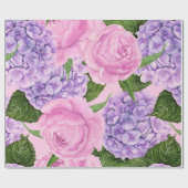 Hydrangea en pony-patroon cadeaupapier (Vlak)