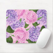 Hydrangea en pony-patroon muismat (Met muis)