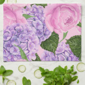 Hydrangea en pony-patroon theedoek (Gevouwen)