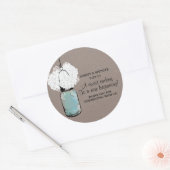 Hydrangea en rustieke Mason Jar Ronde Sticker (Envelop)