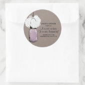 Hydrangea en rustieke Mason Jar Ronde Sticker (Tas)
