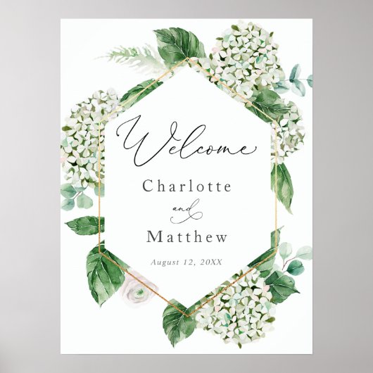 Hydrangea et Affiche de bienvenue Mariage de verdu (Devant)