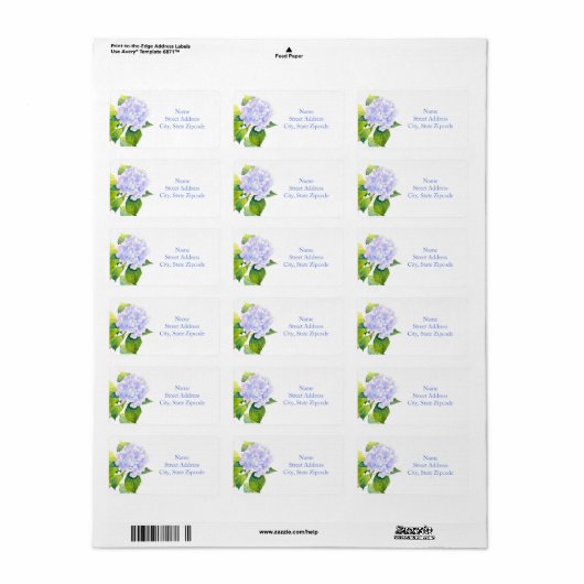 Hydrangea Etiket (Full Sheet)