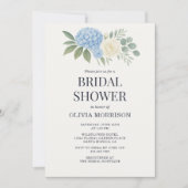 Hydrangea Eucalyptus QR Code Bridal Shower Kaart (Voorkant)