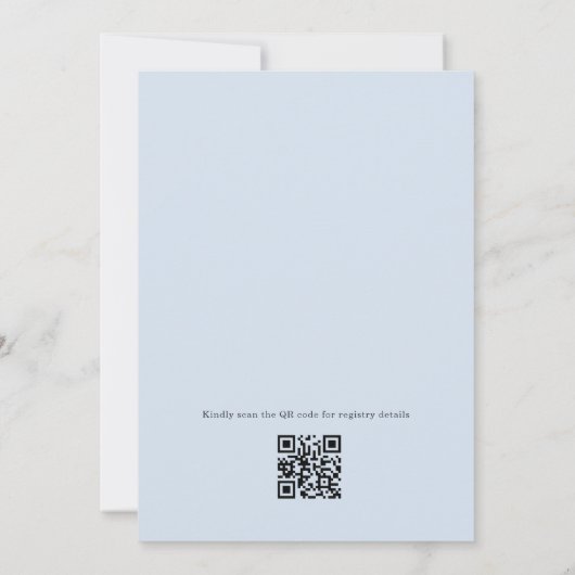 Hydrangea Eucalyptus QR Code Bridal Shower Kaart (Achterkant)