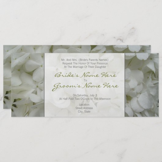 Hydrangea Faire-part de mariage - Des parents de l (Devant / Derrière)