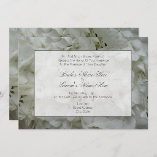 Hydrangea Faire-part de mariage - Des parents de l (Devant / Derrière)