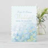 Hydrangea faire-part de mariage vert bleu fleuri (Debout devant)