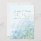 Hydrangea faire-part de mariage vert bleu fleuri (Devant)