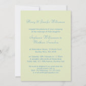 Hydrangea faire-part de mariage vert bleu fleuri (Dos)