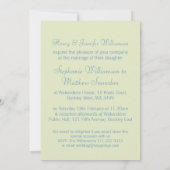 Hydrangea, faire-part de mariage vert fleuri (Dos)