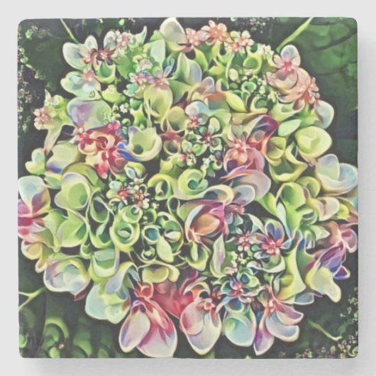 Hydrangea Fantasy Art Marble Onderzetter (Voorkant)