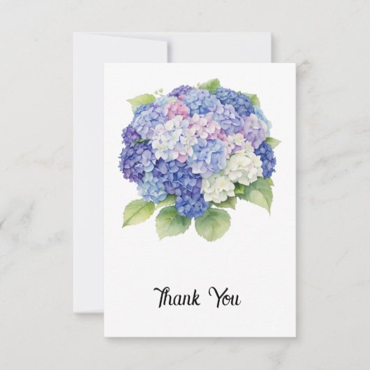 Hydrangea Flat Thank You Card Bedankkaart (Voorkant)