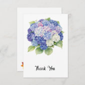 Hydrangea Flat Thank You Card Bedankkaart (Voorkant / Achterkant)