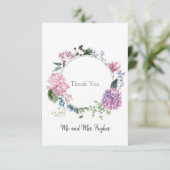 Hydrangea fleur couronne thème mariage Merci (Debout devant)