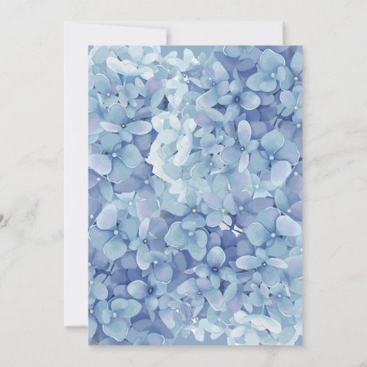 Hydrangea fleurs Baptême Invitation (Dos)