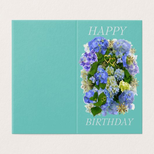 HYDRANGEA FLEURS JOYEUX ANNIVERSAIRE (Outside Unfolded)
