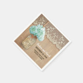 hydrangea fleurs mason pot serviettes en papier ru (Coin)