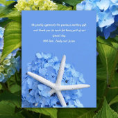 Hydrangea Fleurs Starfish Mariage Merci Cartes
