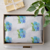 Hydrangea floral Blue Flowers Waterverf Rustic Tissuepapier (Geschenk)