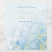 Hydrangea floral bruiloft gepersonaliseerd wijn etiket (Enkel label)
